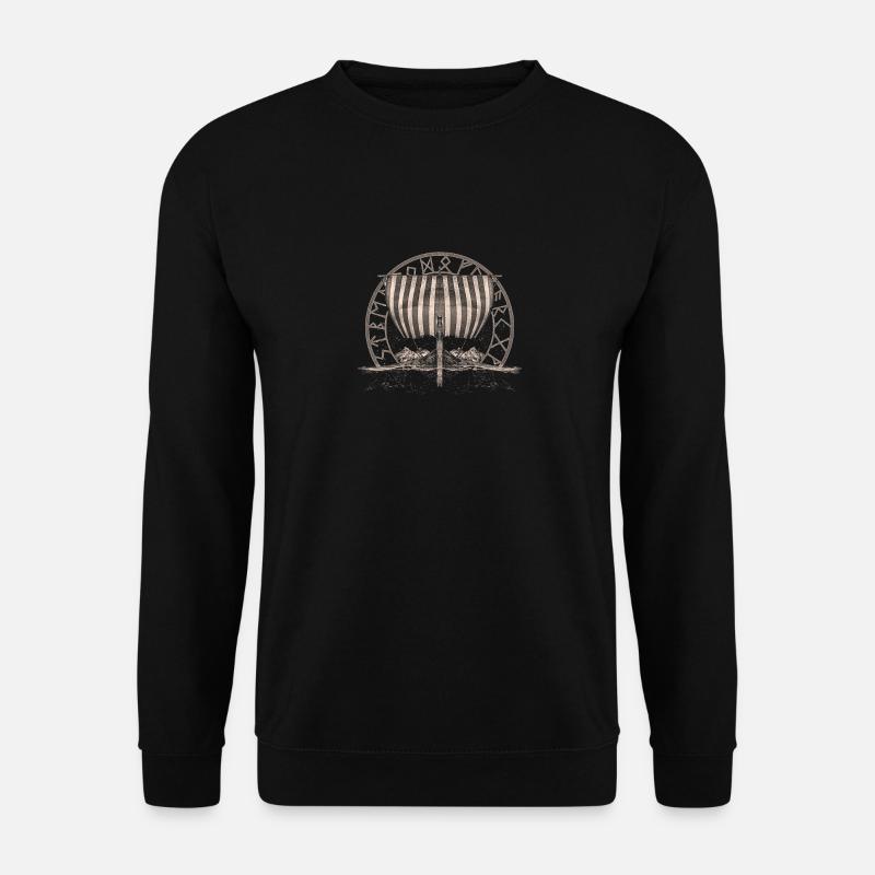 Wikinger Schiff - Unisex Pullover - Schwarz