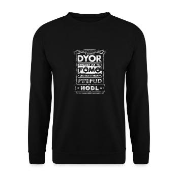 DYOR FUD HODL - Unisex Sweatshirt - black - Front - Alina (178cm) & Michal (187cm)