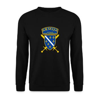 Bosna i Hercegovina Army LOGO - Unisex Pullover - Schwarz - Vorne - Alina (178cm) & Michal (187cm)