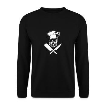 Couteau de crâne de profession de chef - Sweat-shirt Unisexe - noir - Devant - Alina (178cm) & Michal (187cm)