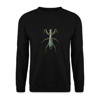 Green Neon Praying Mantis - Unisex Sweatshirt - black - Front - Alina (178cm) & Michal (187cm)