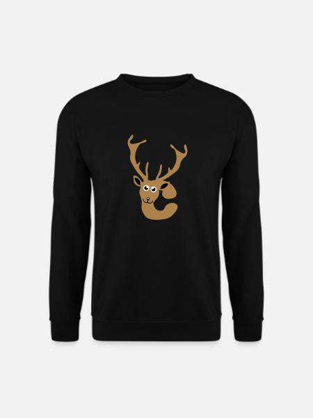 Hirsch Buchstabe c Tiere - Unisex Pullover - Schwarz