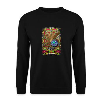 psychédélique balle de kaléidoscope - Sweat-shirt Unisexe - noir - Devant - Alina (178cm) & Michal (187cm)