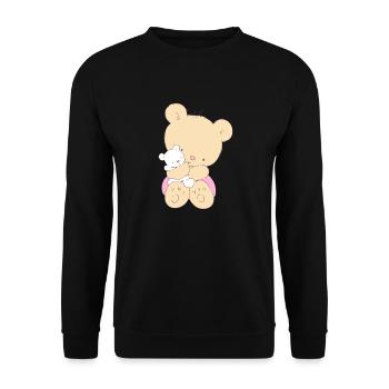 Bear hugging toy Teddy bear - Sweat-shirt Unisexe - noir - Devant - Alina (178cm) & Michal (187cm)