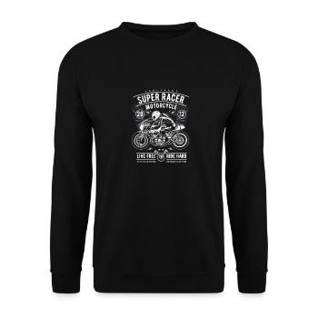 Super Racer Moto live free ride dur - Sweat-shirt Unisexe - noir - Devant - Alina (178cm) & Michal (187cm)