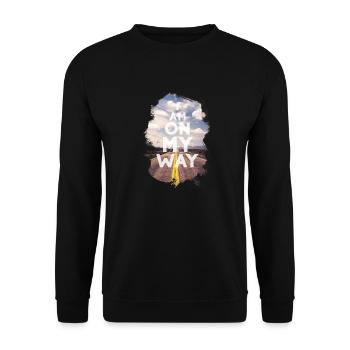 i am on my way - Unisex Pullover - Schwarz - Vorne - Alina (178cm) & Michal (187cm)
