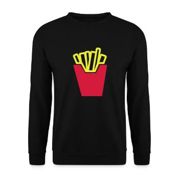 pommes - Unisex Pullover - Schwarz - Vorne - Alina (178cm) & Michal (187cm)