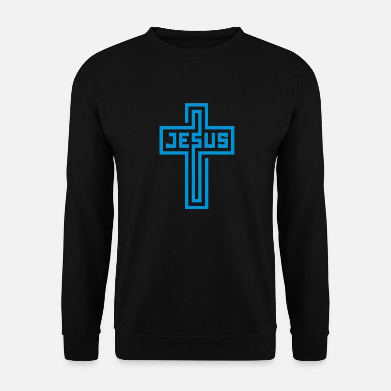 Jesus (Kreuz, Linien) - Unisex Pullover - Schwarz