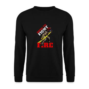 Né pour combattre le feu. Né pour lutter contre le feu ... - Sweat-shirt Unisexe - noir - Devant - Alina (178cm) & Michal (187cm)