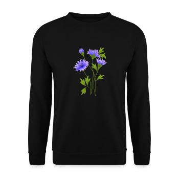 Blue flowers - Unisex Sweatshirt - black - Front - Alina (178cm) & Michal (187cm)