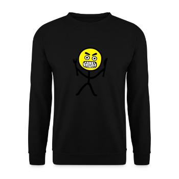 Hangry emoji stickfigure - Unisex Sweatshirt - black - Front - Alina (178cm) & Michal (187cm)