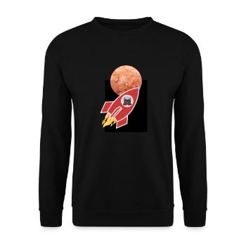 Space Cat - Unisex Pullover - Schwarz - Vorne - Alina (178cm) & Michal (187cm)