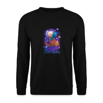 Otter Space - Unisex Pullover - Schwarz - Vorne - Alina (178cm) & Michal (187cm)