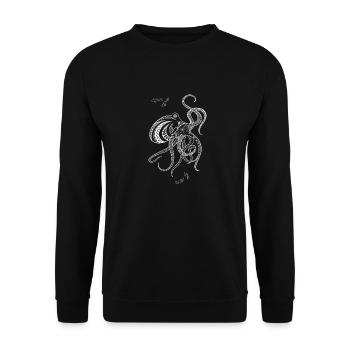 Mandala octopus white - Unisex Sweatshirt - black - Front - Alina (178cm) & Michal (187cm)