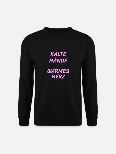 Kalt Hände Winter Warm Herz Spruch Kälte Wärme - Unisex Pullover - Schwarz