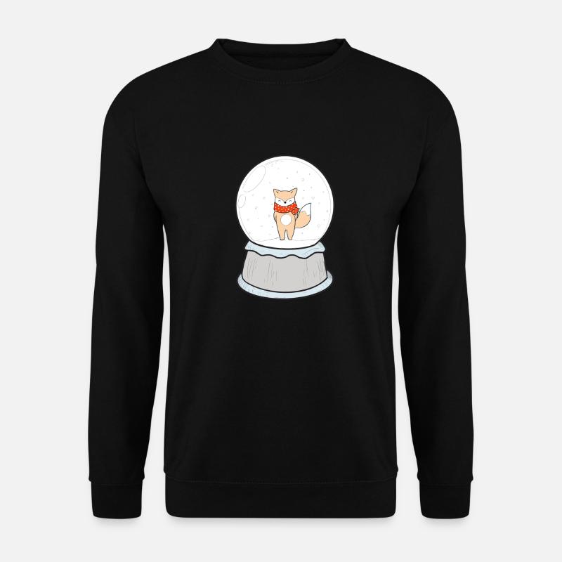 Schneekugel Fuchs - Unisex Pullover - Schwarz