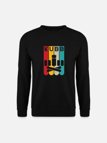 Kubb retro Linien kubb Yard Spielspieler - Unisex Pullover - Schwarz
