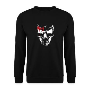 Skull Head - Unisex Sweatshirt - black - Front - Alina (178cm) & Michal (187cm)