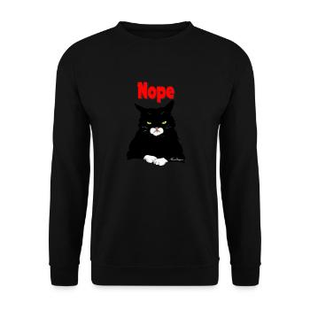 Nope, No, funny bad cat - Unisex Sweatshirt - black - Front - Alina (178cm) & Michal (187cm)