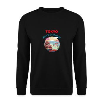 Tokyo Stock Exchange - Stock Market, Trading - Unisex Sweatshirt - black - Front - Alina (178cm) & Michal (187cm)