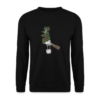 Coffee plant strainer carrier coffee design barista - Unisex Sweatshirt - black - Front - Alina (178cm) & Michal (187cm)