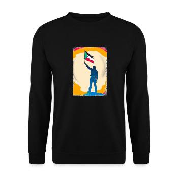 Palästina-Flagge Lebt Materie P7 - Unisex Pullover - Schwarz - Vorne - Alina (178cm) & Michal (187cm)