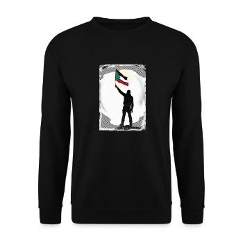 Palästina-Flagge Lives Matter P8 - Unisex Pullover - Schwarz - Vorne - Alina (178cm) & Michal (187cm)