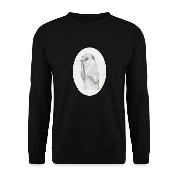 Otter Oval - Unisex Pullover - Schwarz - Vorne - Alina (178cm) & Michal (187cm)