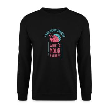 Conscience de la tumeur cérébrale J’ai subi une chirurgie du cerveau - Sweat-shirt Unisexe - noir - Devant - Alina (178cm) & Michal (187cm)
