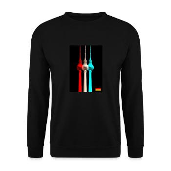 Berliner Fernsehturm - Unisex Pullover - Schwarz - Vorne - Alina (178cm) & Michal (187cm)