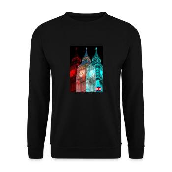 London - Unisex Sweatshirt - black - Front - Alina (178cm) & Michal (187cm)