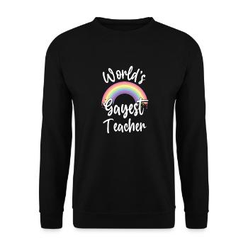 L’enseignant le plus gay du monde - LGBT Rainbow - Sweat-shirt Unisexe - noir - Devant - Alina (178cm) & Michal (187cm)