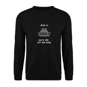 KREUZFAHRTSCHIFF - WEISS-BLAUES KREUZFAHRTSCHIFF - Unisex Pullover - Schwarz - Vorne - Alina (178cm) & Michal (187cm)
