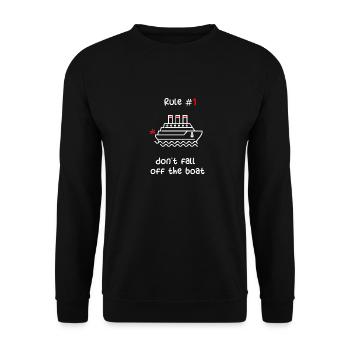 KREUZFAHRTSCHIFF - WEISS-ROTES KREUZFAHRTSCHIFF - Unisex Pullover - Schwarz - Vorne - Alina (178cm) & Michal (187cm)