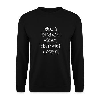 Opa Vater Großvater cool Spruch lustige Sprüche - Unisex Pullover - Schwarz - Vorne - Alina (178cm) & Michal (187cm)