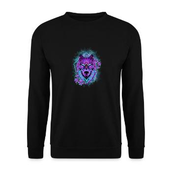 MAGISCHER WOLF - Unisex Pullover - Schwarz - Vorne - Alina (178cm) & Michal (187cm)