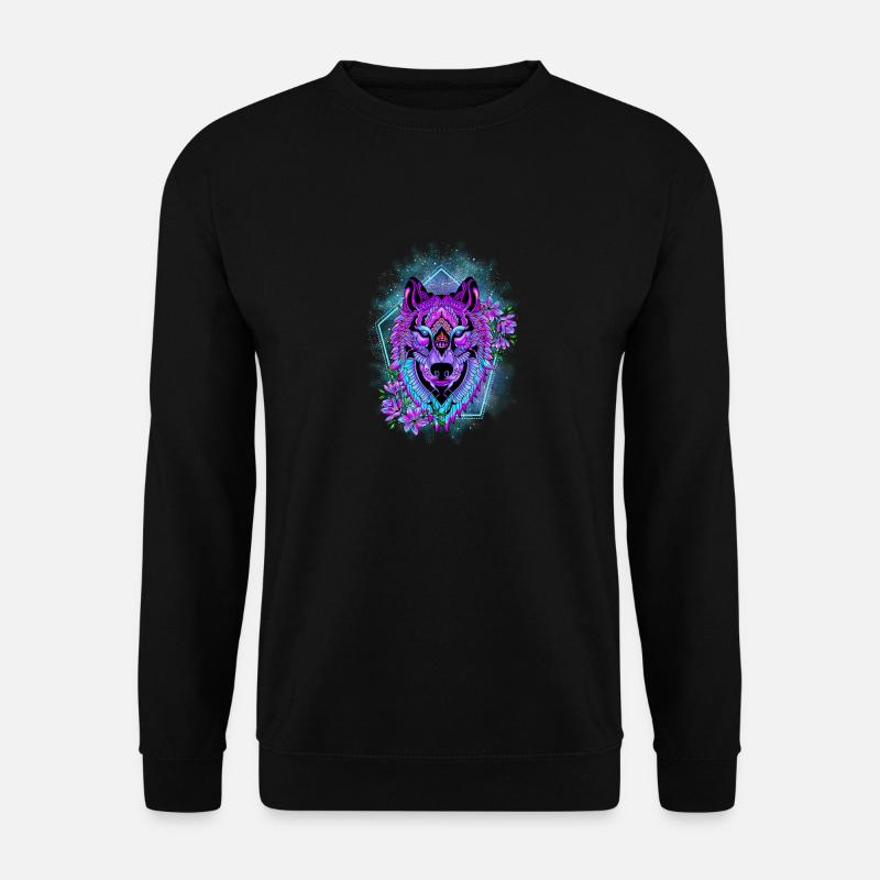 MAGISCHER WOLF - Unisex Pullover - Schwarz