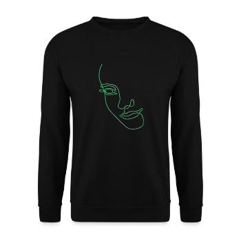 Dessin au trait silhouette féminine Visages féminins visage - Sweat-shirt Unisexe - noir - Devant - Alina (178cm) & Michal (187cm)