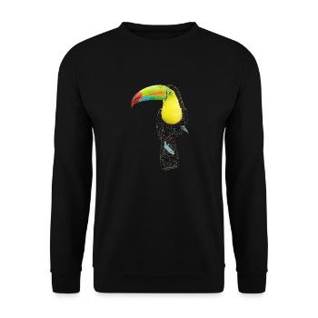 Bird ~ the Toucan - Unisex Sweatshirt - black - Front - Alina (178cm) & Michal (187cm)