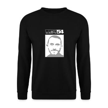 WINTER 54 © (design protégé par copyright) - Sweat-shirt Unisexe - noir - Devant - Alina (178cm) & Michal (187cm)