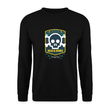 Head and bones - Unisex Sweatshirt - black - Front - Alina (178cm) & Michal (187cm)