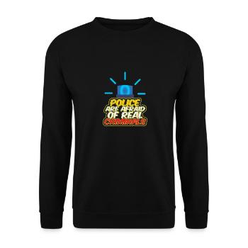 Police Are Afraid Of Real Criminals Blue Red Light - Unisex Sweatshirt - black - Front - Alina (178cm) & Michal (187cm)