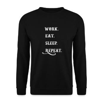 Work and Sleep - Unisex Pullover - Schwarz - Vorne - Alina (178cm) & Michal (187cm)