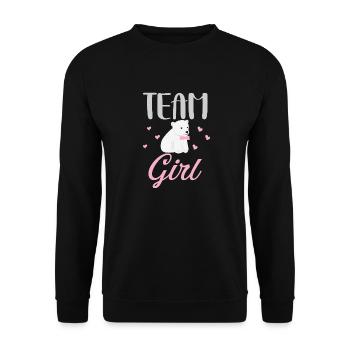 Team girl cadeau original baby shower - Sweat-shirt Unisexe - noir - Devant - Alina (178cm) & Michal (187cm)