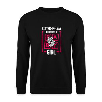 Sister-in-law Thinks It's a Girl Gender Reveal - Unisex Sweatshirt - black - Front - Alina (178cm) & Michal (187cm)