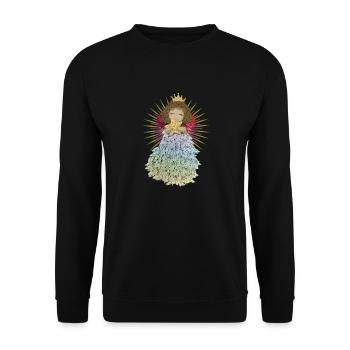 Engelchen mit Stern - Unisex Pullover - Schwarz - Vorne - Alina (178cm) & Michal (187cm)