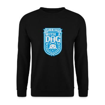 better with a dog - Unisex Pullover - Schwarz - Vorne - Alina (178cm) & Michal (187cm)