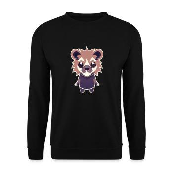 Cute Lion Chibi Kawaii Style - Unisex Sweatshirt - black - Front - Alina (178cm) & Michal (187cm)