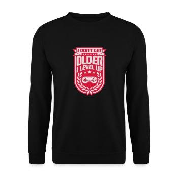 get older level up - Unisex Sweatshirt - black - Front - Alina (178cm) & Michal (187cm)