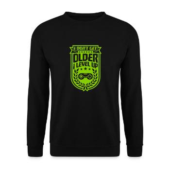 get older level up - Unisex Sweatshirt - black - Front - Alina (178cm) & Michal (187cm)